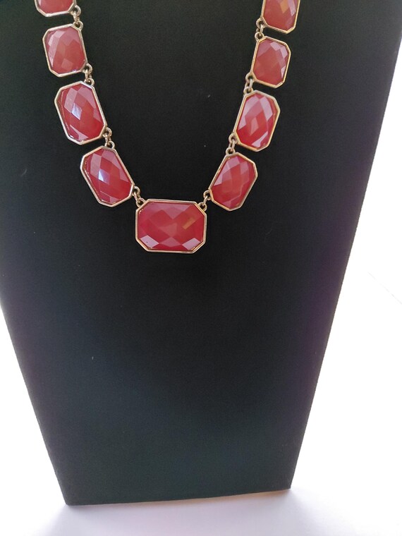 Vintage statement ruby octagonal pendant necklace - image 3