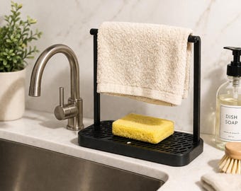 Organizador minimalista para fregadero de cocina/soporte para esponjas y paños de cocina, almacenamiento moderno