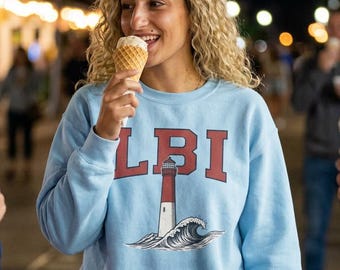 Long Beach Island Lighthouse Sweatshirt, Barnegat Lighthouse Sweatshirt, LBI Gift
