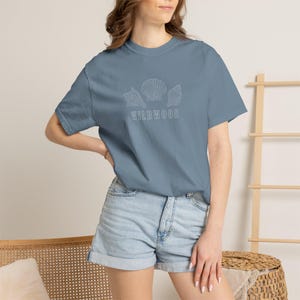 Wildwood New Jersey T-Shirt, Coastal Shell Tee, Wildwood Beach Shirt, Jersey Shore Shirt Ice Blue
