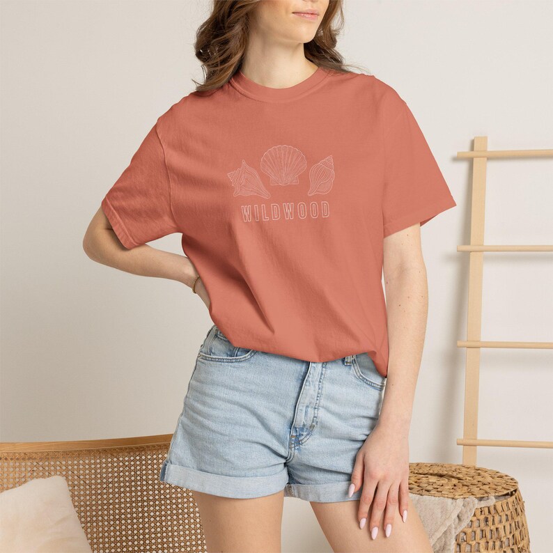 Wildwood New Jersey T-Shirt, Coastal Shell Tee, Wildwood Beach Shirt, Jersey Shore Shirt Terracotta