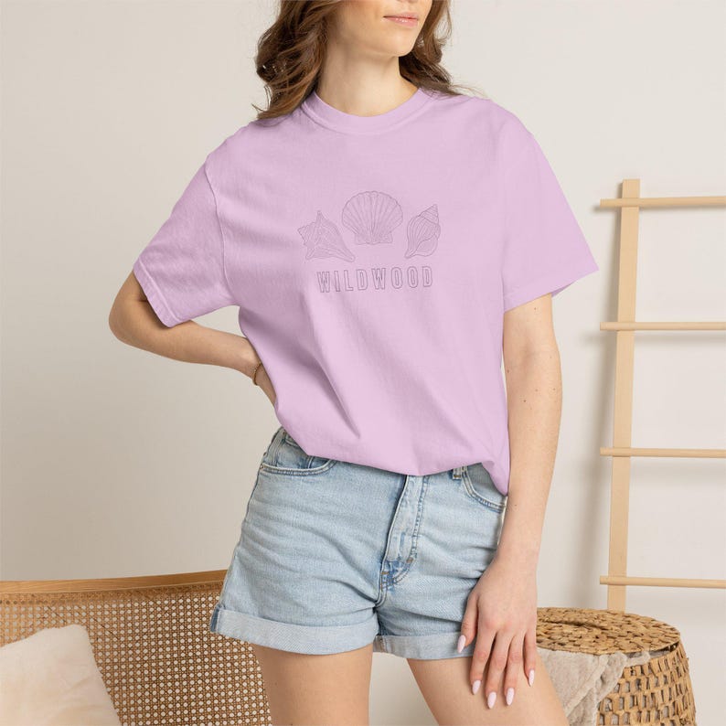 Wildwood New Jersey T-Shirt, Coastal Shell Tee, Wildwood Beach Shirt, Jersey Shore Shirt Orchid
