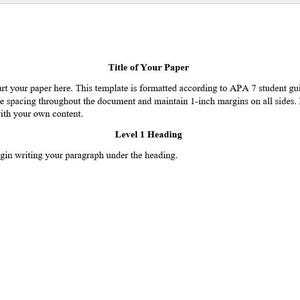 APA 7 Full Paper Template | Editable Word | College & Graduate Student ...