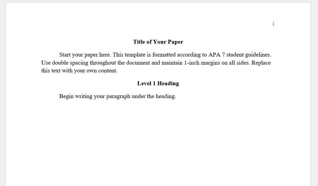 Apa Format Example End Full Example APA 7 Full Paper Template | Editable Word | College & Graduate Student ...
