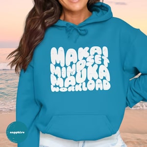 Sudadera con capucha con fuente de burbujas desgastada, carga de trabajo y mentalidad Makai.