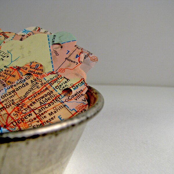 Vintage Map Tags (20 pieces)