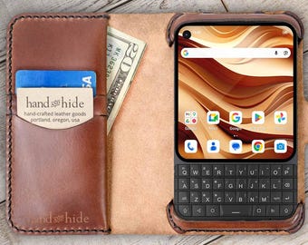 Unihertz Titan 2 Elite Leather Wallet Case,  Handcrafted in the USA from Italian cowhide.