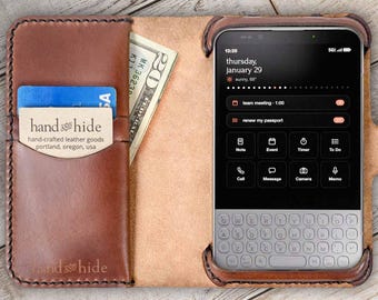 Minimal Phone 2 Leather Wallet Case,  Handcrafted in the USA from Italian cowhide.