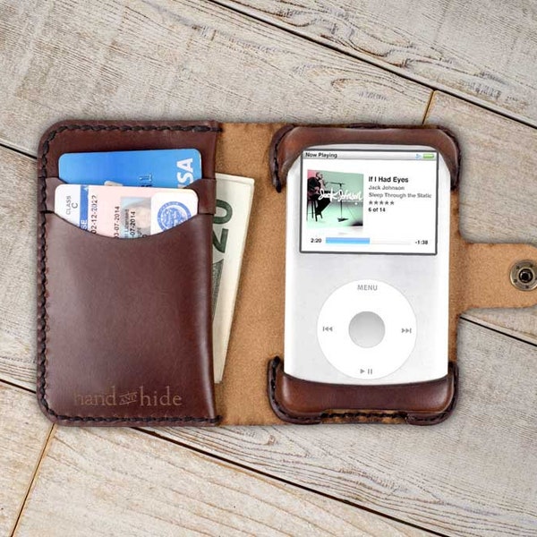 iPod Classic Leather Wallet Case 4th through 7th gen 20gb through 160gb