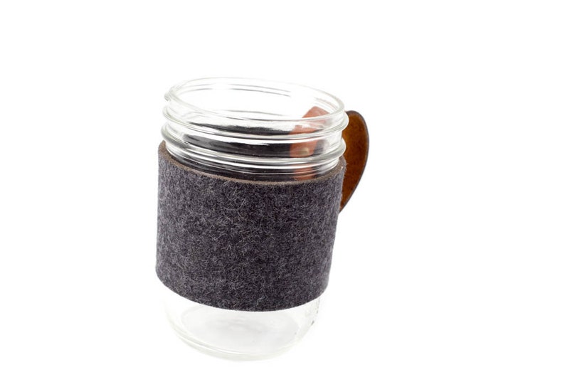 Felt Mason Jar Handle Mason Jar Holder Wide Mouth Pint Jar Etsy