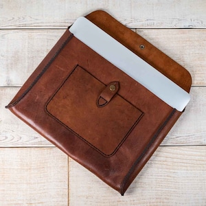 Leather Laptop Sleeve 14 Inch, 11 inch leather MacBook case, 16 inch leather laptop sleeve, leather MacBook sleeve, leather laptop case