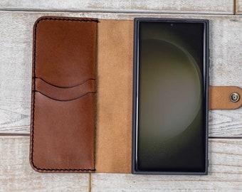 Galaxy S22 Ultra Leather Wallet Case, handcrafted in USA