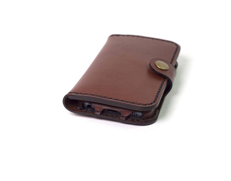 Handmade Iphone SE Leather Wallet Case Hand Stitched Iphone Etsy