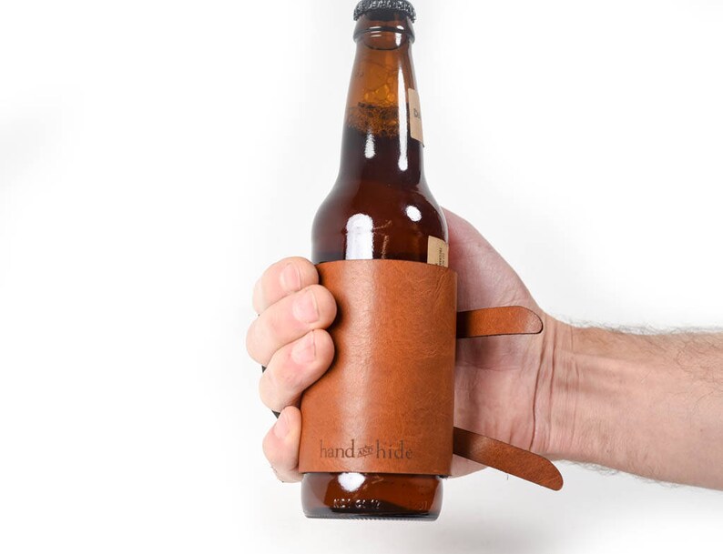 Leather Beer Holder Beer Handle Great Gift Leather Beer Etsy