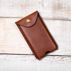 Leather Smartphone Pouch, iPhone, Galaxy, LG, Huawei, Moto, OnePlus, Leather Phone Sleeve, Leather Belt Case for Phone, crossbody phone case