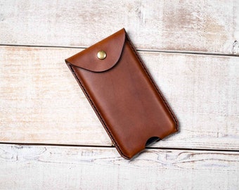 Leather Smartphone Pouch, iPhone, Galaxy, LG, Huawei, Moto, OnePlus, Leather Phone Sleeve, Leather Belt Case for Phone, crossbody phone case