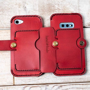 Leather Double Phone Case, Dual Phone Case for Work and Personal image 6