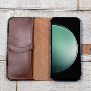 Galaxy S22+ Leather Wallet Case, handcrafted from full grain Italian leather