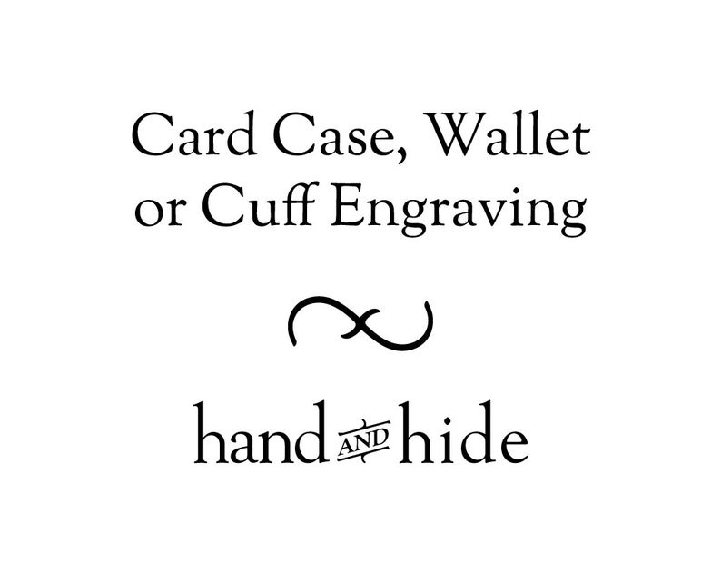 Engraved Design for Card Case Wallet or Cuff Etsy