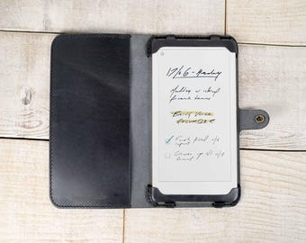 reMarkable Paper Pro Move leather folio case w/ optional stylus sleeve, veg-tanned full-grain leather, professional, hand crafted in the USA