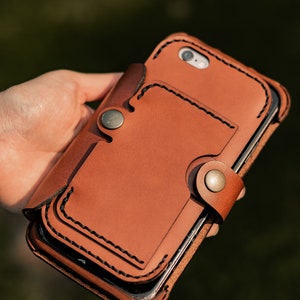 Leather Double Phone Case, Dual Phone Case for Work and Personal image 5
