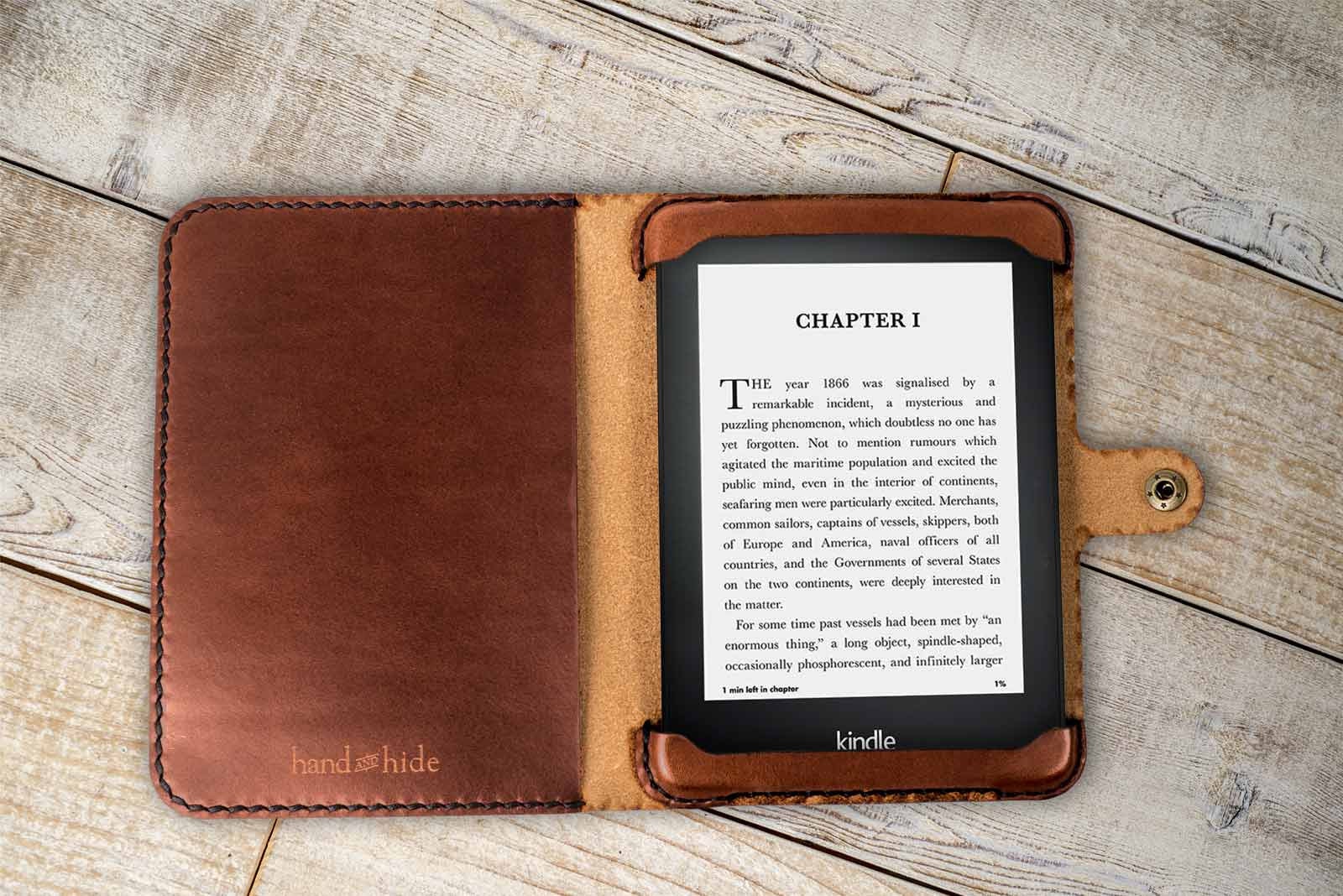 Flip Case PU Leather Poignée élastique & Fonction Auto Réveil/Sommeil MyGadget Cover Simili Cuir pour  Kindle Paperwhite 2012 à 2017 Rose 