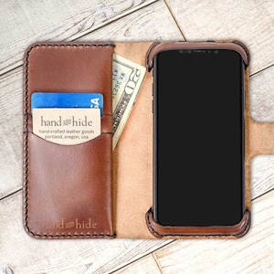 OnePlus 7 or 7t Leather Wallet Case, oneplus 7 case, oneplus 7t wallet case, custom phone case, crossbody phone case, handcrafted leather