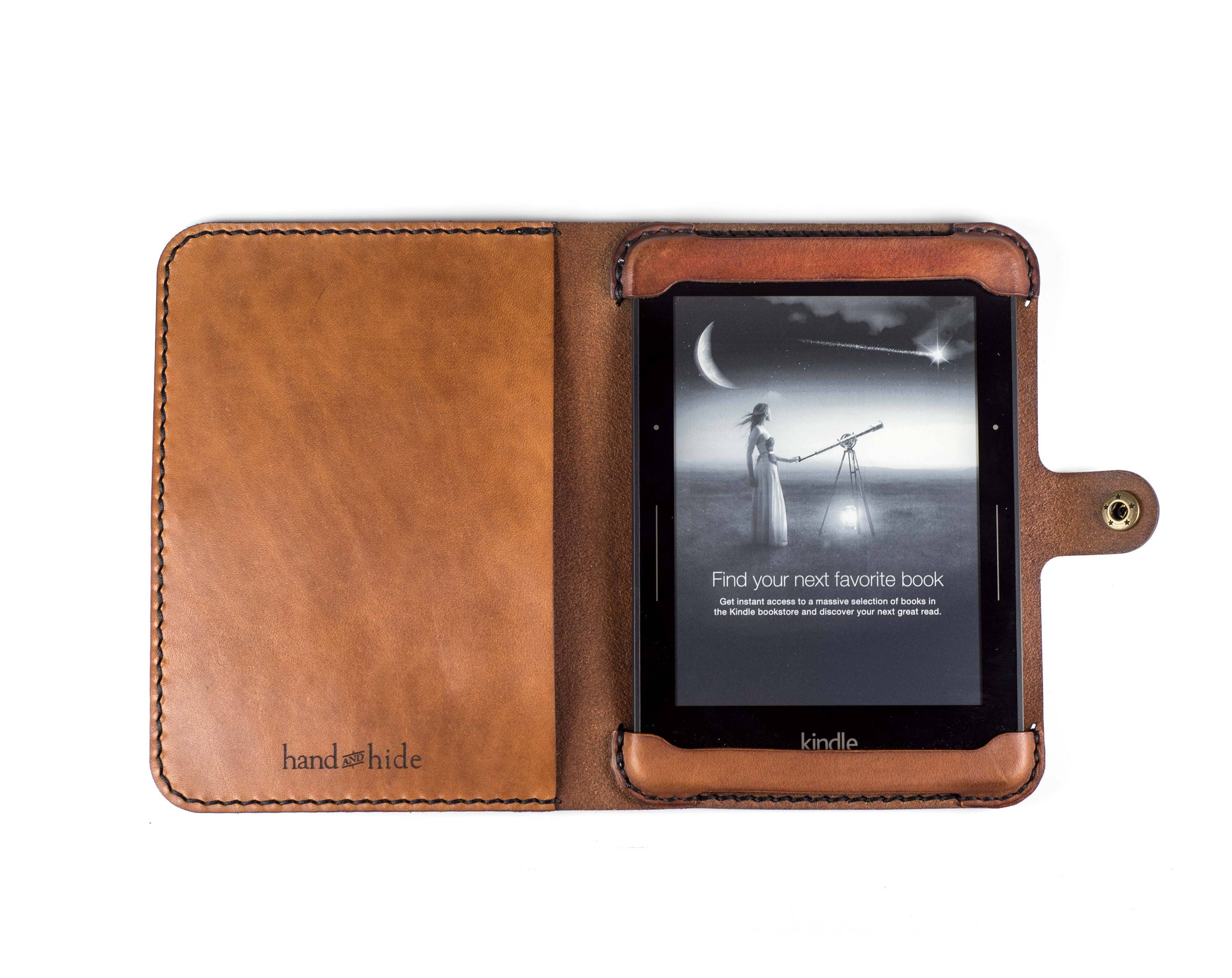 Kindle 8th or 10th Gen Leather Case, Kindle Cover, Personalized Kindle Case,  Gift for Her, Gift for Him, 3rd Anniversary Leather Gift 