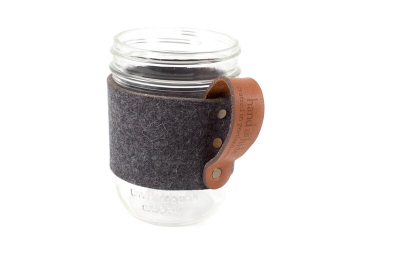 Felt Mason Jar Handle Mason Jar Holder Wide Mouth Pint Jar Etsy