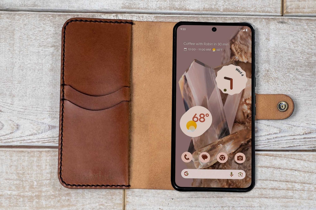 Google Pixel 7 Pro Leather Wallet Case, Folio Cover Handcrafted in the