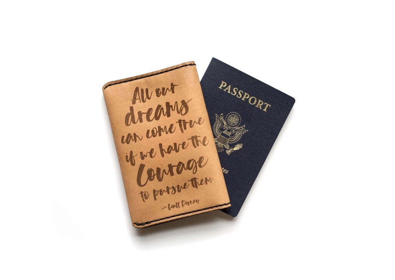 Cartera de pasaporte de cuero, cubierta de pasaporte de viaje, billetera de pasaporte personalizada, cubierta de pasaporte hecha a mano, cubierta de diario de notas de campo de cuero imagen 7