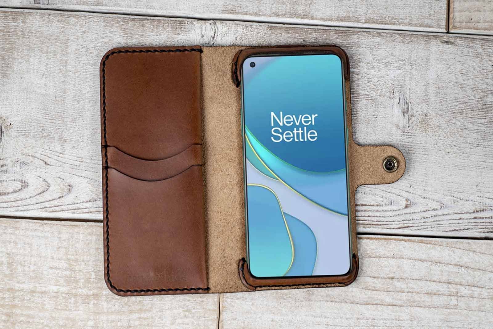 OnePlus 9R or 9RT Leather Wallet Case, oneplus 9R case, oneplus 9RT wallet case, custom phone case, crossbody phone case, handcrafted