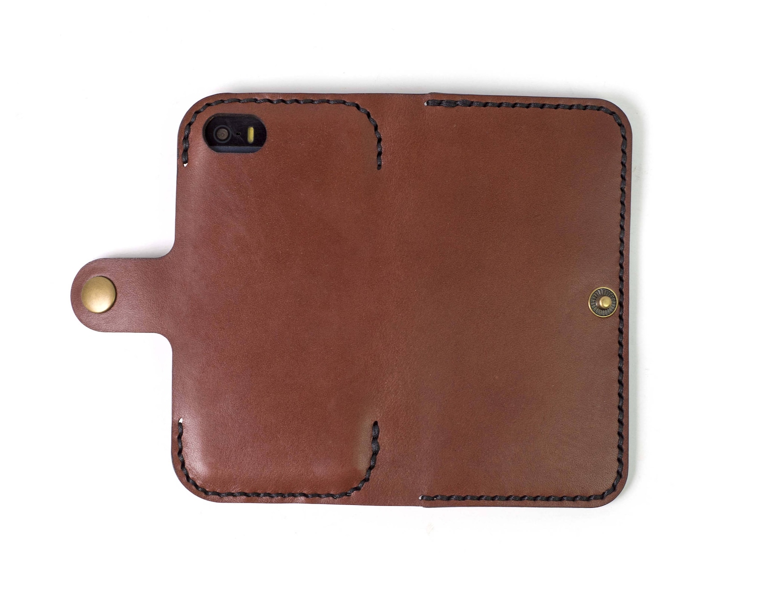 Handmade Iphone SE Leather Wallet Case Hand Stitched Iphone Etsy