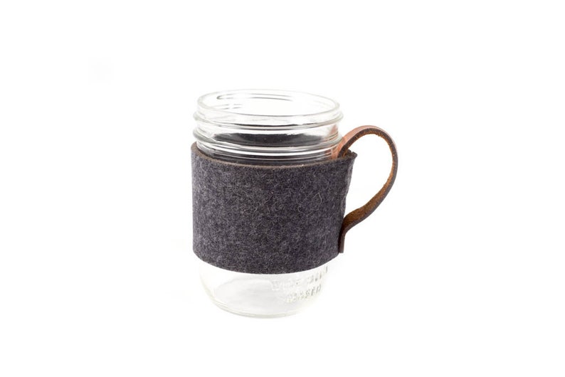 Felt Mason Jar Handle Mason Jar Holder Wide Mouth Pint Jar Etsy