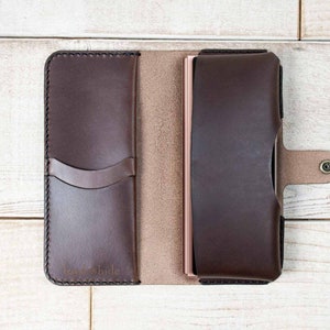 Étui portefeuille en cuir Z Fold pour Galaxy Z Fold 6 ou version antérieure, fabriqué à la main à Portland, Oregon, États-Unis à partir de cuir italien