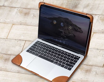 Leather MacBook Cover, Slim Leather Cover for MacBook Air, MacBook Pro, Custom Leather MacBook Skin, MacBook 11, 12, 13, 14, 15, 16