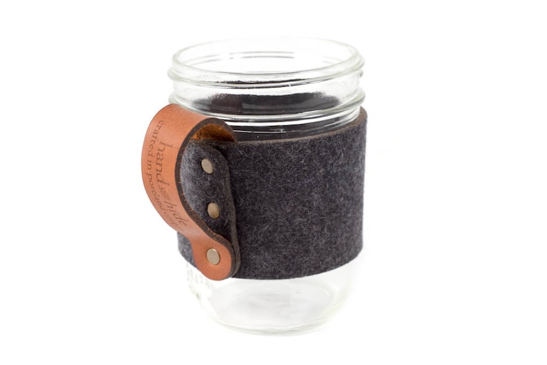 Felt Mason Jar Handle Mason Jar Holder Wide Mouth Pint Jar Etsy