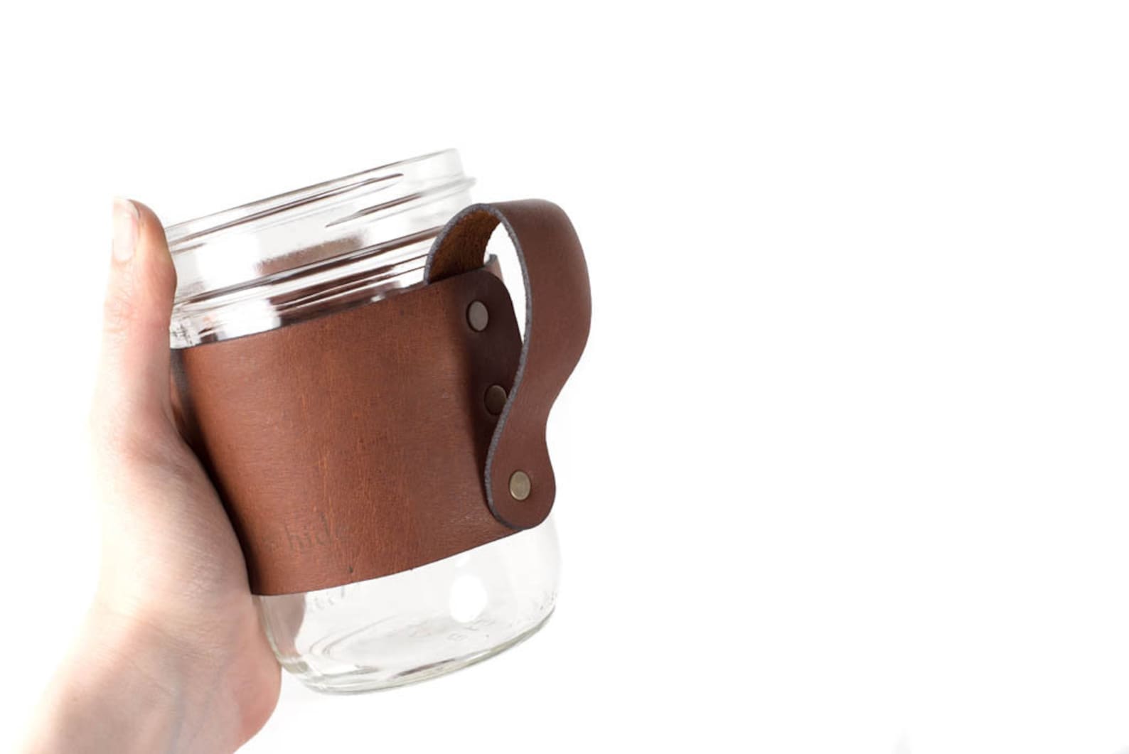 Leather Mason Jar Handle mason jar holder mason jar sleeve Etsy