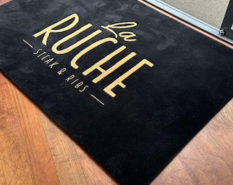 Felpudo con logotipo de empresa, alfombra personalizada para empresa, alfombra de entrada a medida