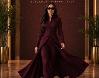 Women's 2 Piece Wedding Suit Formal and Evening outfit-Tuxedo