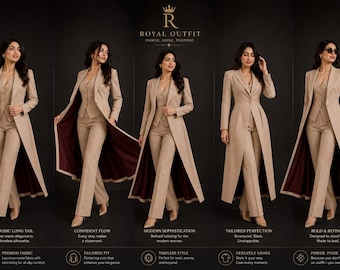 Women's 3 Piece Wedding Suit Formal and Evening outfit-Tuxedo