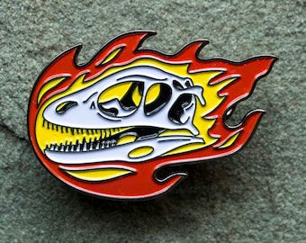 Dinosaur Enamel Pin | Deinonychus Skull | Velociraptor | Paleontology lapel pin