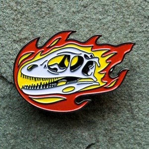 Dinosaur Enamel Pin | Deinonychus Skull | Velociraptor | Paleontology lapel pin