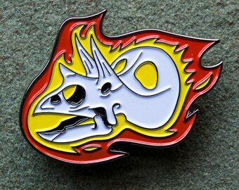 Dinosaur Enamel Pin | Triceratops Skull | Paleontology lapel pin | Torosaurus