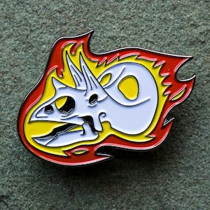 Dinosaur Enamel Pin | Triceratops Skull | Paleontology lapel pin | Torosaurus