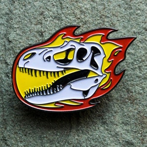 Dinosaur Enamel Pin Gorgosaurus Skull Tyrannosaurus Paleontology lapel pin image 1