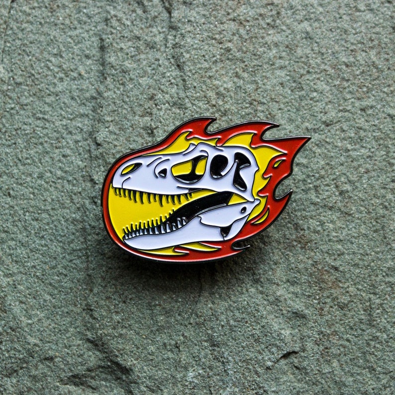 Dinosaur Enamel Pin Gorgosaurus Skull Tyrannosaurus Paleontology lapel pin image 1