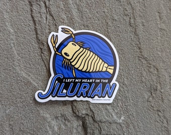 I Left My Heart in the Silurian | Sea Scorpion Eurypterid Art | Paleontology sticker | Science Geek Gift | Fossil Laptop Decal