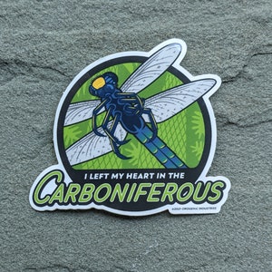 I Left My Heart in the Carboniferous Insect Paleontology sticker Science Geek Gift Fossil Laptop Decal image 1