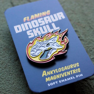 Dinosaur Enamel Pin Ankylosaurus Skull Armored dinosaur Paleontology lapel pin image 4